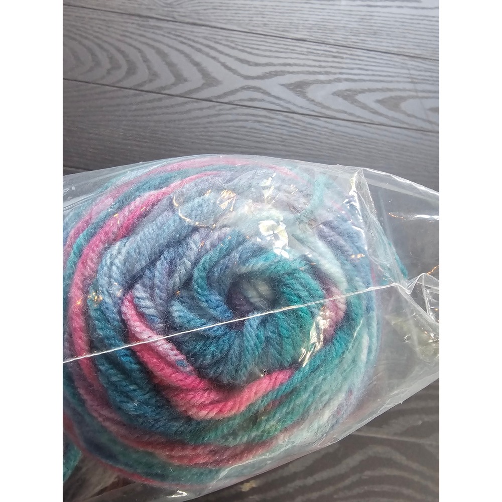 Red Heart Super Saver Stripes Yarn Lollies Pink Blue Teal 10oz Medium 4 - Picture 5 of 6